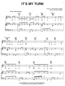 page one of It's My Turn (Piano, Vocal & Guitar Chords (Right-Hand Melody))