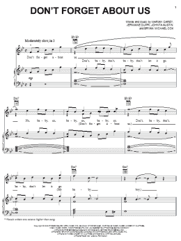 page one of Don't Forget About Us (Piano, Vocal & Guitar Chords (Right-Hand Melody))