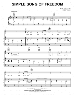 page one of Simple Song Of Freedom (Piano, Vocal & Guitar Chords (Right-Hand Melody))