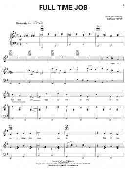 page one of Full Time Job (Piano, Vocal & Guitar Chords (Right-Hand Melody))