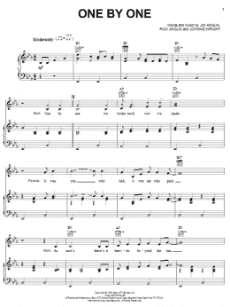 page one of One By One (Piano, Vocal & Guitar Chords (Right-Hand Melody))