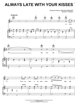 page one of Always Late With Your Kisses (Piano, Vocal & Guitar Chords (Right-Hand Melody))