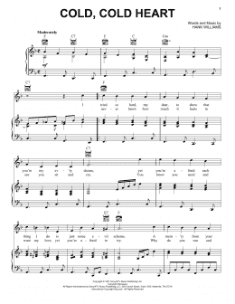 page one of Cold, Cold Heart (Piano, Vocal & Guitar Chords (Right-Hand Melody))