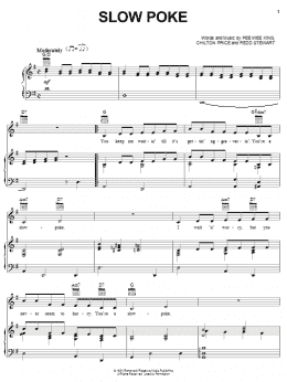 page one of Slow Poke (Piano, Vocal & Guitar Chords (Right-Hand Melody))