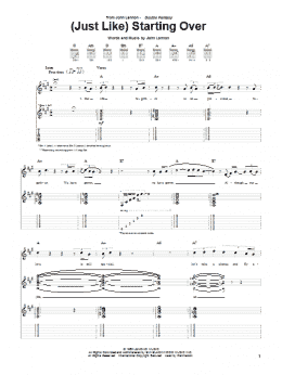 page one of (Just Like) Starting Over (Guitar Tab)