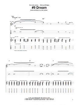 page one of #9 Dream (Guitar Tab)