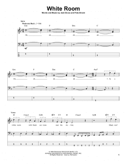 page one of White Room (Bass Guitar Tab)
