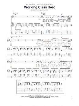 page one of Working Class Hero (Guitar Tab)