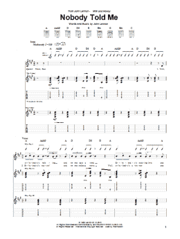 page one of Nobody Told Me (Guitar Tab)
