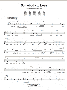 page one of Somebody To Love (Easy Guitar)