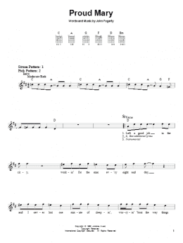 page one of Proud Mary (Easy Guitar)