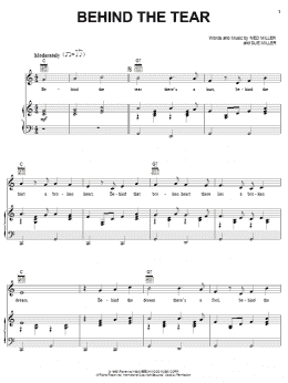 page one of Behind The Tear (Piano, Vocal & Guitar Chords (Right-Hand Melody))