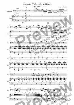 page one of Sonata for Violoncello and Piano