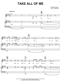 page one of Take All Of Me (Piano, Vocal & Guitar Chords (Right-Hand Melody))