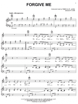 page one of Forgive Me (Piano, Vocal & Guitar Chords (Right-Hand Melody))