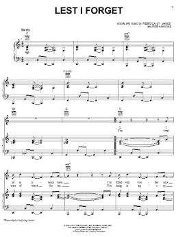 page one of Lest I Forget (Piano, Vocal & Guitar Chords (Right-Hand Melody))