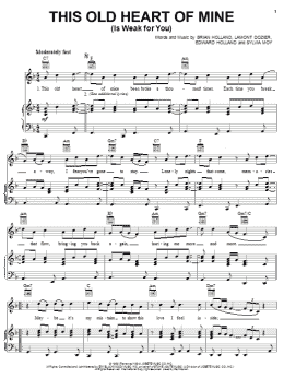 page one of This Old Heart Of Mine (Is Weak For You) (Piano, Vocal & Guitar Chords (Right-Hand Melody))