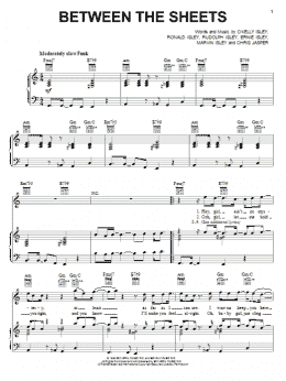 page one of Between The Sheets (Piano, Vocal & Guitar Chords (Right-Hand Melody))