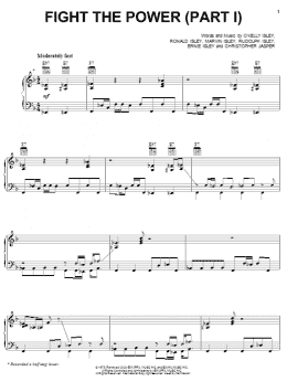 page one of Fight The Power 'Part 1' (Piano, Vocal & Guitar Chords (Right-Hand Melody))