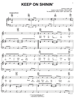 page one of Keep On Shinin' (Piano, Vocal & Guitar Chords (Right-Hand Melody))