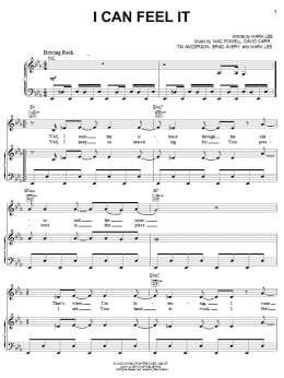 page one of I Can Feel It (Piano, Vocal & Guitar Chords (Right-Hand Melody))