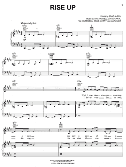 page one of Rise Up (Piano, Vocal & Guitar Chords (Right-Hand Melody))