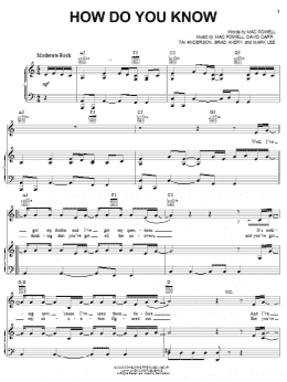 page one of How Do You Know (Piano, Vocal & Guitar Chords (Right-Hand Melody))