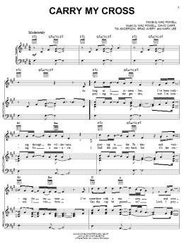 page one of Carry My Cross (Piano, Vocal & Guitar Chords (Right-Hand Melody))