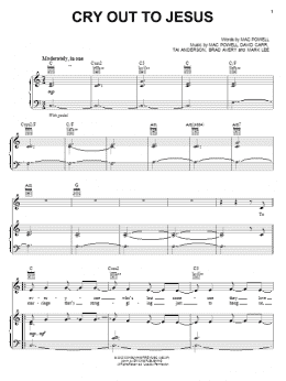 page one of Cry Out To Jesus (Piano, Vocal & Guitar Chords (Right-Hand Melody))