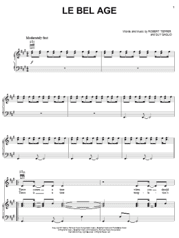 page one of Le Bel Age (Piano, Vocal & Guitar Chords (Right-Hand Melody))