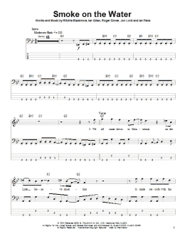page one of Smoke On The Water (Bass Guitar Tab)