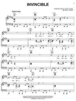 page one of Invincible (Piano, Vocal & Guitar Chords (Right-Hand Melody))