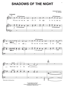 page one of Shadows Of The Night (Piano, Vocal & Guitar Chords (Right-Hand Melody))