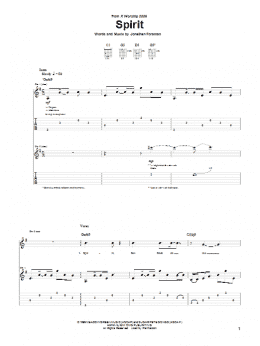 page one of Spirit (Guitar Tab)