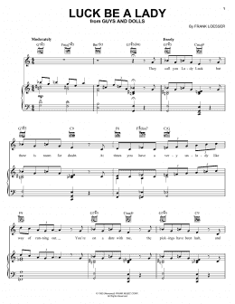 page one of Luck Be A Lady (Piano, Vocal & Guitar Chords (Right-Hand Melody))
