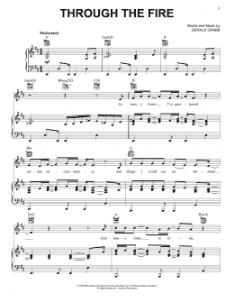 page one of Through The Fire (Piano, Vocal & Guitar Chords (Right-Hand Melody))