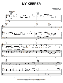 page one of My Keeper (Piano, Vocal & Guitar Chords (Right-Hand Melody))