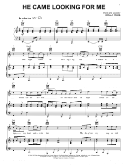 page one of He Came Looking For Me (Piano, Vocal & Guitar Chords (Right-Hand Melody))