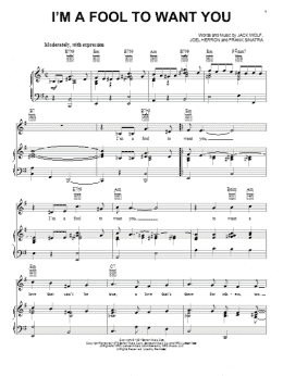 page one of I'm A Fool To Want You (Piano, Vocal & Guitar Chords (Right-Hand Melody))
