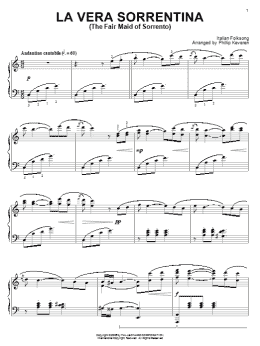 page one of La Vera Sorrentina (The Fair Maid Of Sorrento) (Piano Solo)