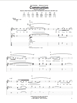 page one of Communion (Guitar Tab)