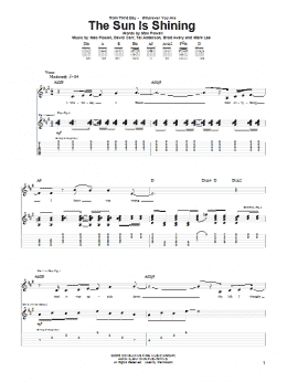 page one of The Sun Is Shining (Guitar Tab)