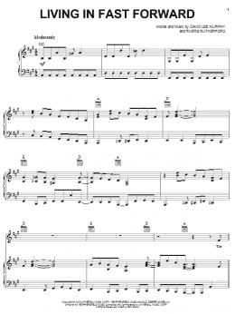 page one of Living In Fast Forward (Piano, Vocal & Guitar Chords (Right-Hand Melody))