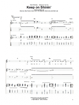 page one of Keep On Shinin' (Guitar Tab)