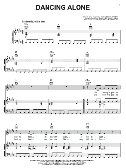 page one of Dancing Alone (Piano, Vocal & Guitar Chords (Right-Hand Melody))