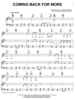 page one of Coming Back For More (Piano, Vocal & Guitar Chords (Right-Hand Melody))