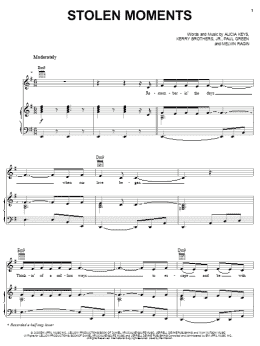 page one of Stolen Moments (Piano, Vocal & Guitar Chords (Right-Hand Melody))