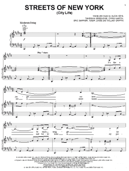 page one of Streets Of New York (City Life) (Piano, Vocal & Guitar Chords (Right-Hand Melody))
