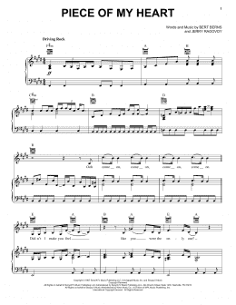 page one of Piece Of My Heart (Piano, Vocal & Guitar Chords (Right-Hand Melody))