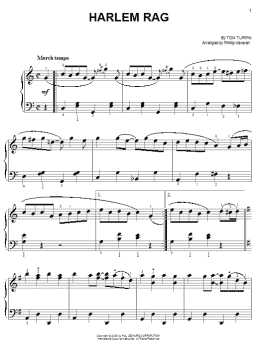 page one of Harlem Rag (arr. Phillip Keveren) (Easy Piano)